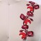 2 Pieces Red and Burgundy Flower Patches Embroidered Cherry Blossom Pair with Iron-On Backing for Jackets & Crafts